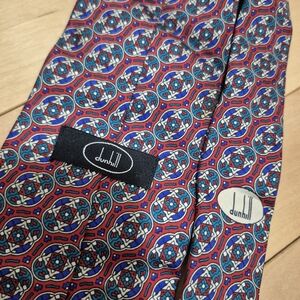 Dunhill Red and Blue Patterned Men's Tie